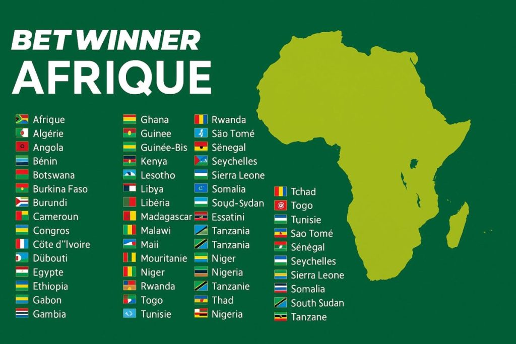 Le code promo Betwinner est valide dans plusieurs pays d'Afrique.
