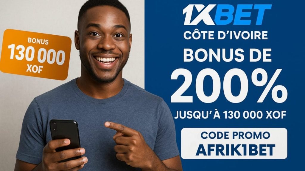 Profitez du bonus 1xbet Cote d'Ivoire pour avoir 130000 XOF.