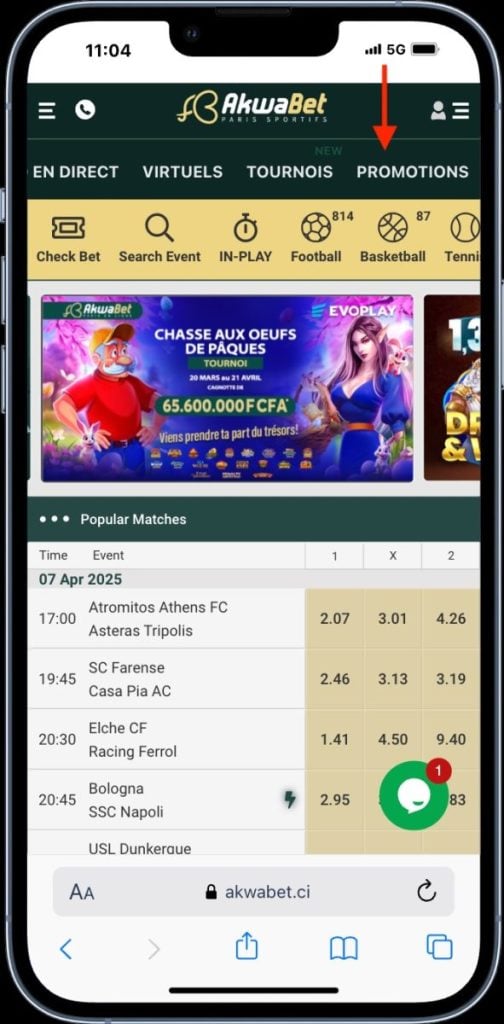 Les promotions disponibles sur Akwabet CI