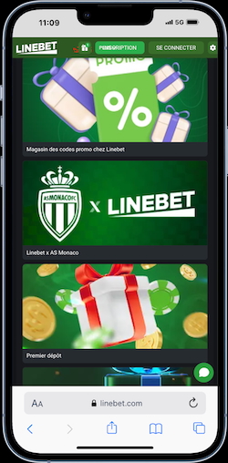 Utilisez le code promo Linebet casino