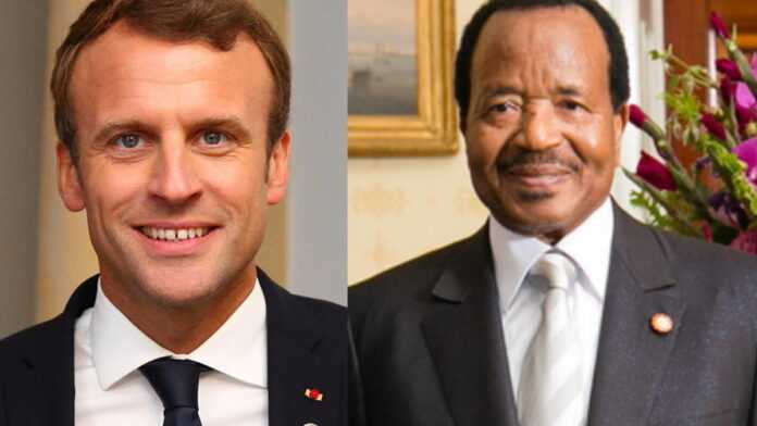 macron biya Les Présidents français et camerounais, Emmanuel Macron et Paul Biya