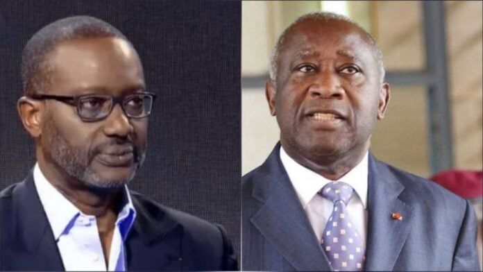 thiam et gbagbo ok- Tidjane Thiam et Laurent Gbagbo