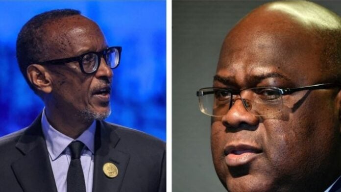 kagame et tshisekedi Paul Kagame et Félix Tshisekedi