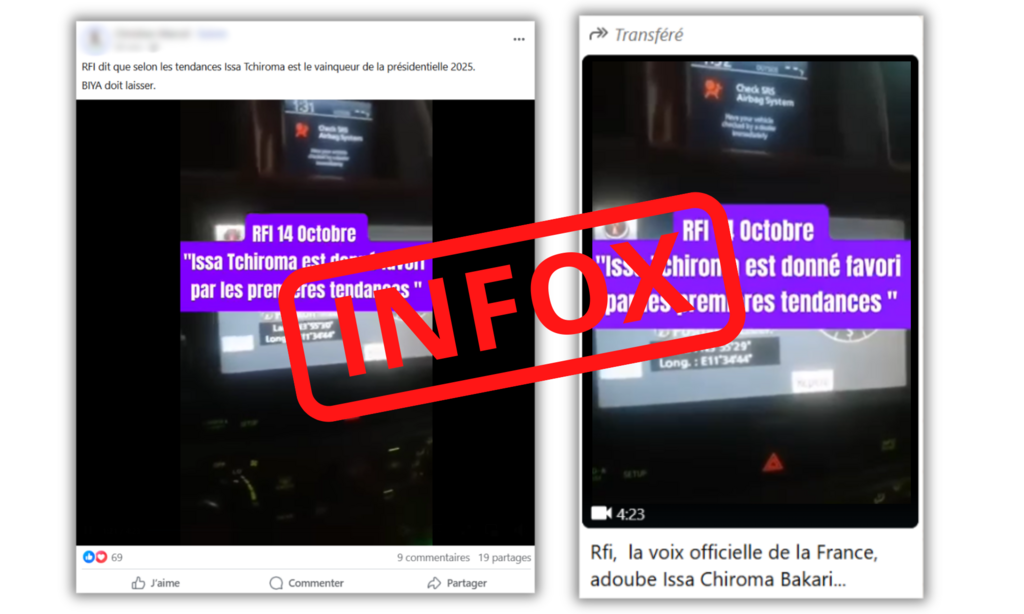 L'infox circule sur WhatsApp et sur Facebook.