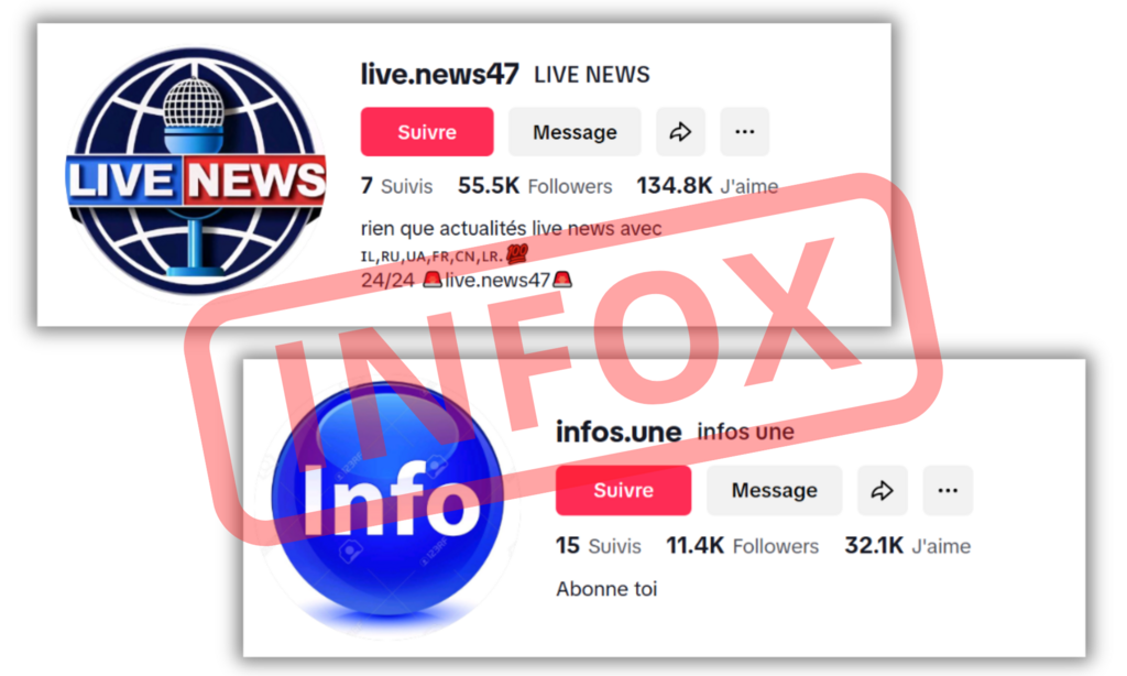 Avec des noms trompeurs, certains comptes cherchent à se faire passer pour des médias.