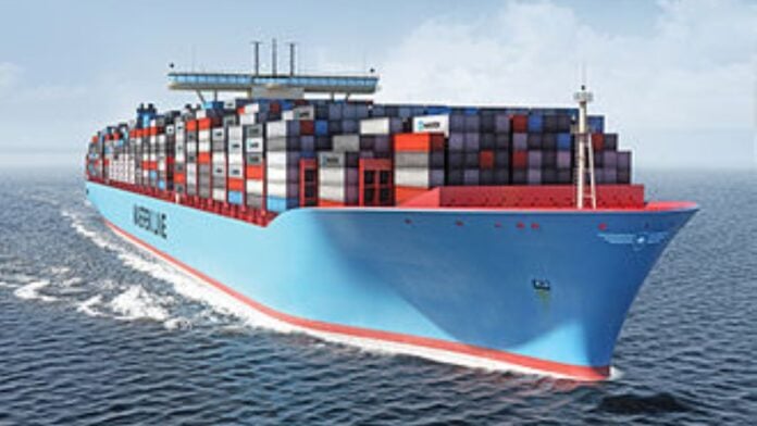 Image de synthèse d'un navire Maersk Image de synthèse d'un navire Maersk