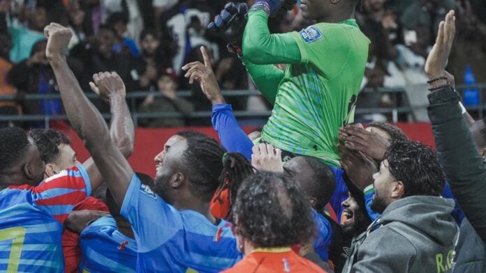 Les Léopards après leur victoire contre les Super Eagles, FECOFA Les Léopards après leur victoire contre les Super Eagles, FECOFA
