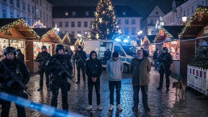 Illustration suspects marocains au marché de noel Illustration suspects marocains au marché de noel