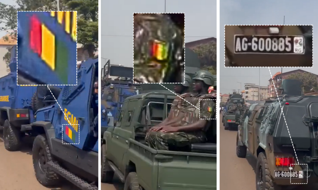 Les véhicules blindés appartiennent à différentes unités.