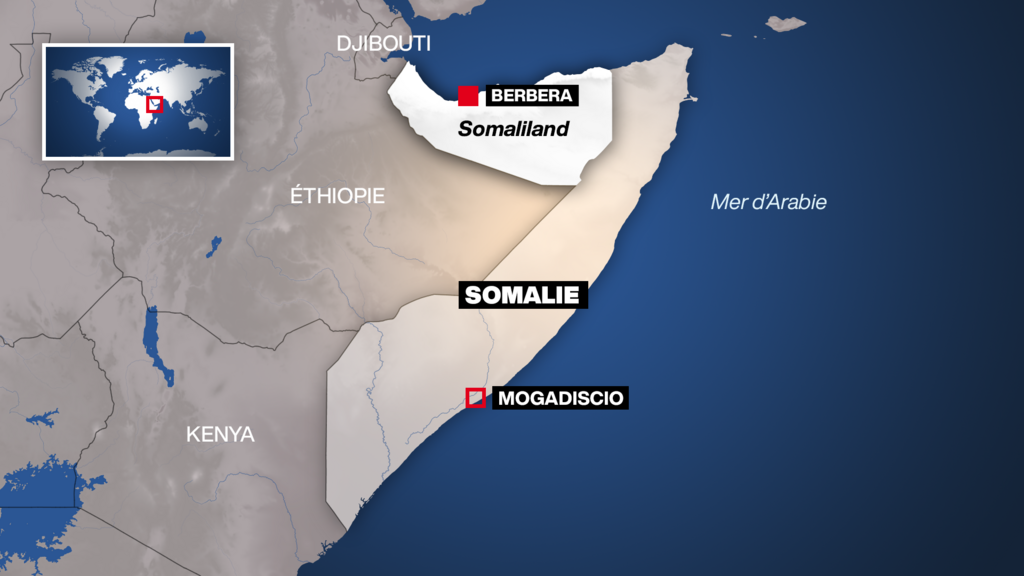 La localisation du port de Berbera, situé dans la région séparatiste du Somaliland, en Somalie.