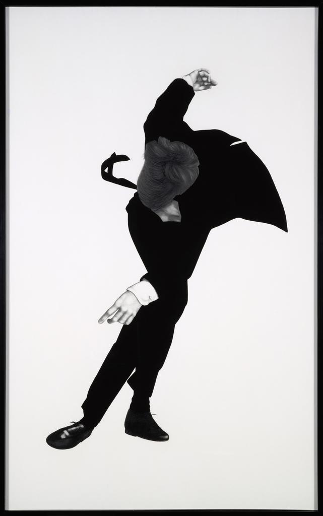 Robert Longo (né en 1953), Men in the Cities (Triptych Drawings for the Pompidou), 1981-1999. Fusain, mine graphite et peinture synthétique sur papier collé sur medium, 242 x 150 cm (chaque panneau). Paris, Centre Pompidou.