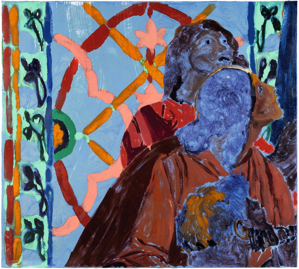 Claire Tabouret (née en 1981), Maquette, détail de la baie pour la chapelle Saint-Denys, 2025. Encre sur papier, 73,9 x 81 cm.