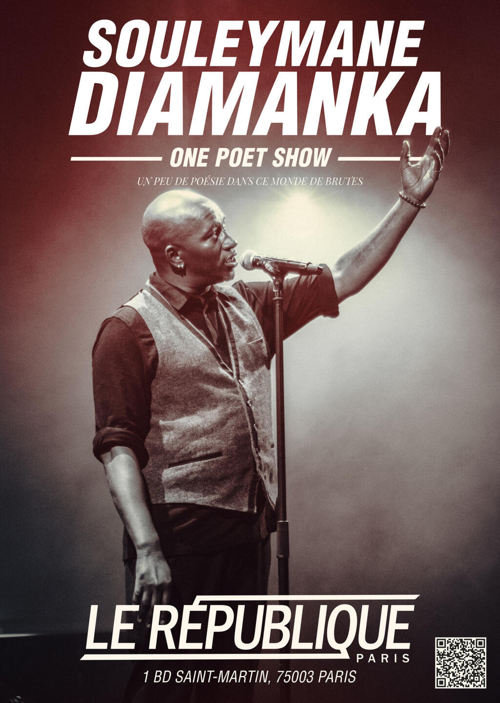 L'affiche du "One Poet Show" de Souleymane Diamanka.