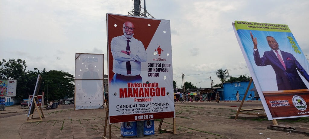 Affiches de campagne des candidats à la présidentielle du 16 mars 2026 au Congo-Brazzaville