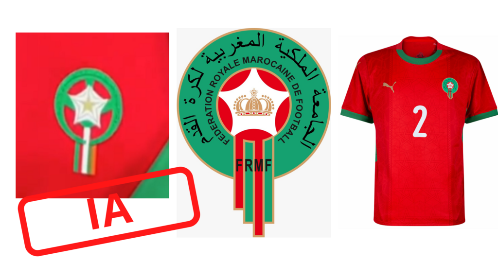 Sur Logo apparaissant sur la poitrine de l'un des pseudo supporters marocains n'est pas conforme.