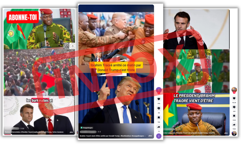 Captures d'écran des différents visuels qui circulent sur TikTok.