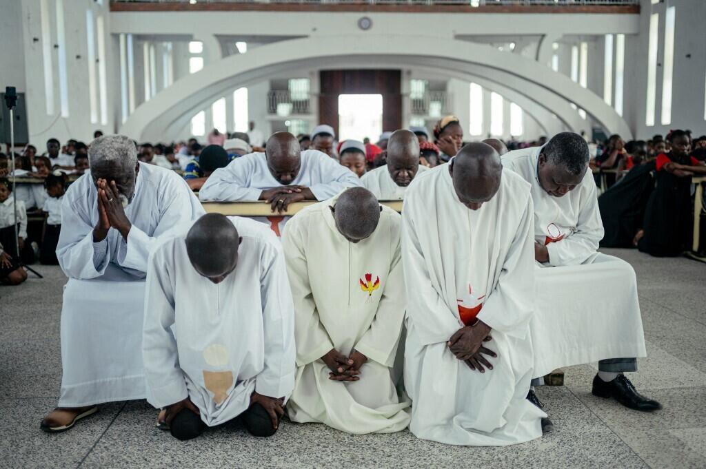 Des catholiques à Pâques, à Goma, dans l'est de la RDC, le 3 avril 2026.