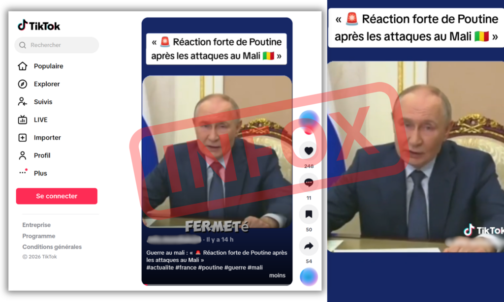Cette vidéo mensongère circule principalement sur TikTok.