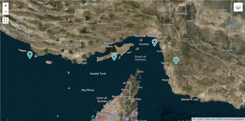 Sur 27 sites Ramsar d'Iran, quatre se situent dans le détroit d'Ormuz, voie de circulation maritime majeur pour 20% du pétrole mondial.